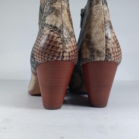 Frye Reina Womens Multi Taupe Snakeskin Leather Western Cowgirl Bootie Size 7.5M - Picture 2 of 6